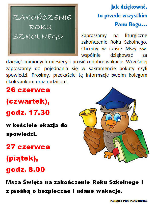 Na koniec Roku Szkolnego