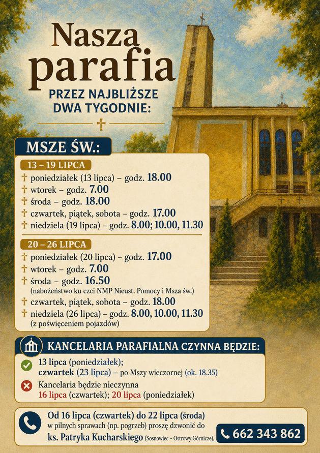 Nasza parafia od 16 do 26 lipca