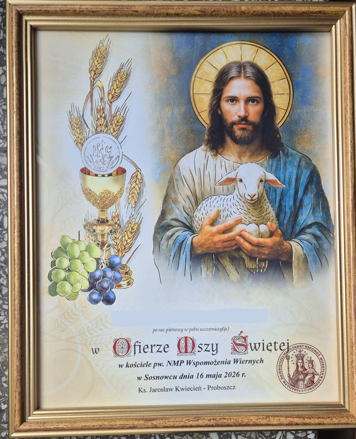 Obrazki komunijne AD 2026