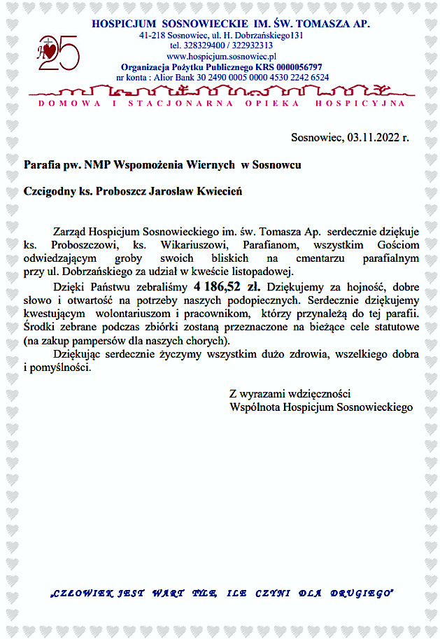 Hospicjum dziękuje!