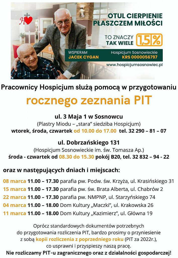 1,5 procenta na Hospicjum